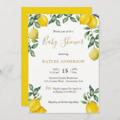 レモンズ·ベビー·シャワーの招待カード 招待状 (正面/裏面)