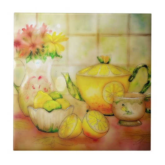 レモンセラミックスタイル入り紅茶 タイル (正面)