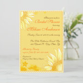レモンゼストイエローシェブロンブライダルシャワー招待状 招待状 (スタンド正面)