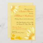 レモンゼストイエローシェブロンブライダルシャワー招待状 招待状 (正面/裏面)