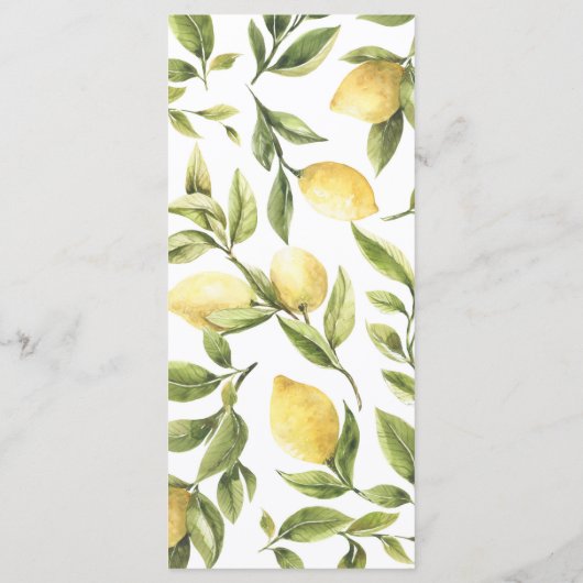 レモンソレント地中海のブライダルシャワー メニュー (裏面)