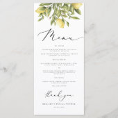 レモンソレント地中海のブライダルシャワー メニュー (正面)