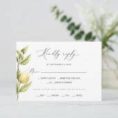 レモンソレント結婚柑橘類 出欠カード (スタンド正面)