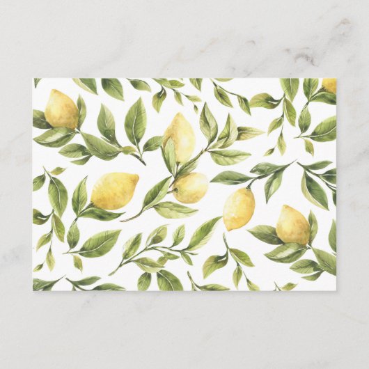 レモンソレントAmalfi書道結婚の詳細 エンクロージャーカード (裏面)