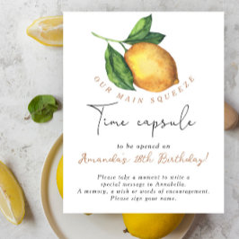 レモンタイムカプセル1歳男女兼用誕生日 ポスター