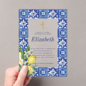 レモンタイルの確地中海の認 アクリル招待状 (インサイチュ (ポータブル))