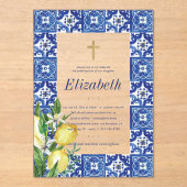 レモンタイルの確地中海の認 アクリル招待状 (正面)