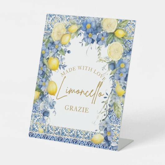 レモンタイルイタリアンイタリアブライダルシャワーリモンチェロ 台座サイン (正面)