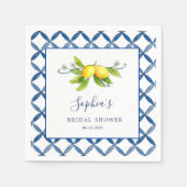 レモンタイルイタリアンメインスクイーズブライダルシャワー スタンダードカクテルナプキン (正面)