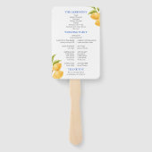 レモンタイル地中海のイタリア結婚式 プログラム ハンドファン (裏面)