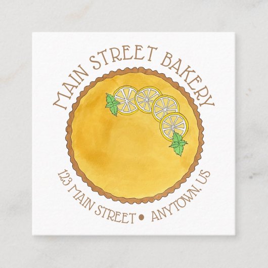 レモンタルトタルテオユトロンパイベーキングベーカリーシェフ スクエア名刺 (正面)