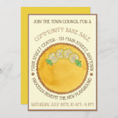 レモンタルトタルテオユトロンベーキングベイクセールPi Day 招待状 (正面/裏面)