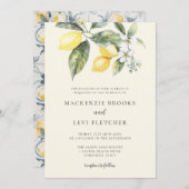 レモンタ地中海のイルバターイエロー結婚ズ 招待状 (正面/裏面)