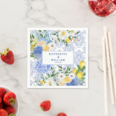 レモンタ地中海のイルブルーとイエローフローラ スタンダードカクテルナプキン (インサイチュ)