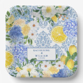 レモンタ地中海のイルブルーとイエローフローラ ペーパープレート (正面)