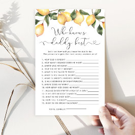 レモンダディ赤ちゃん最高のシャワーゲームを知っている