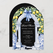 レモンチノイスリーヴィンテージフローラブライダルシャワー 招待状 (正面/裏面)