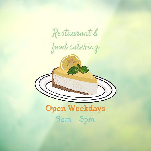 レモンチーズケーキ漫画イラストレーション ウィンドウサイン (シート3)