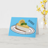 レモンチーズケーキ漫画イラストレーション カード (黄色い花)