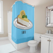 レモンチーズケーキ漫画イラストレーション シャワーカーテン (インサイチュ)
