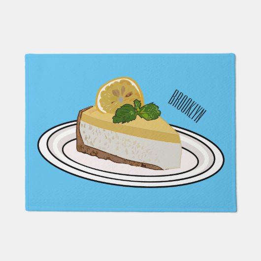 レモンチーズケーキ漫画イラストレーション ドアマット (正面)