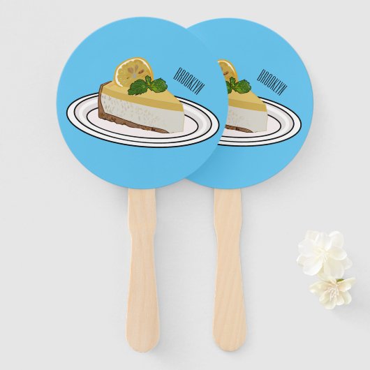 レモンチーズケーキ漫画イラストレーション ハンドファン (正面&裏面)