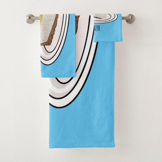 レモンチーズケーキ漫画イラストレーション バスタオルセット (インサイチュ)