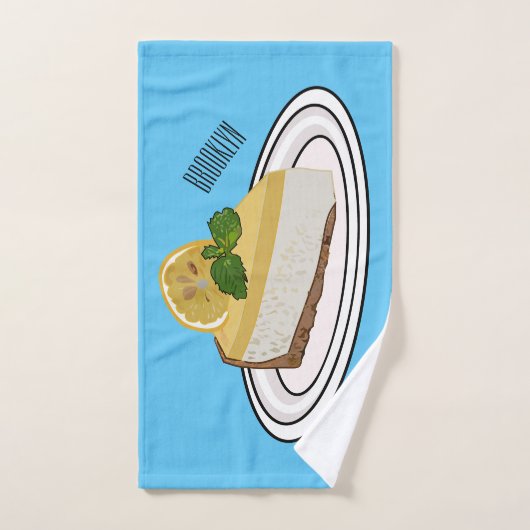 レモンチーズケーキ漫画イラストレーション バスタオルセット (ハンドタオル)