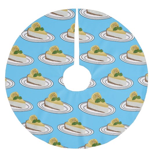 レモンチーズケーキ漫画イラストレーション ブラッシュドポリエステルツリースカート (正面)