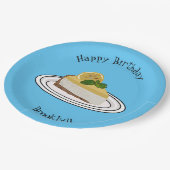 レモンチーズケーキ漫画イラストレーション ペーパープレート (アングル)