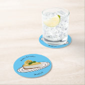 レモンチーズケーキ漫画イラストレーション ラウンドペーパーコースター (インサイチュ)