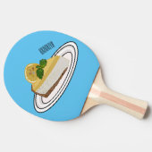レモンチーズケーキ漫画イラストレーション 卓球ラケット (横)