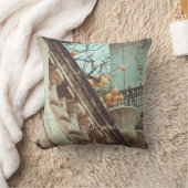 レモンツリーアンドオールド建物 クッション (ブランケット)