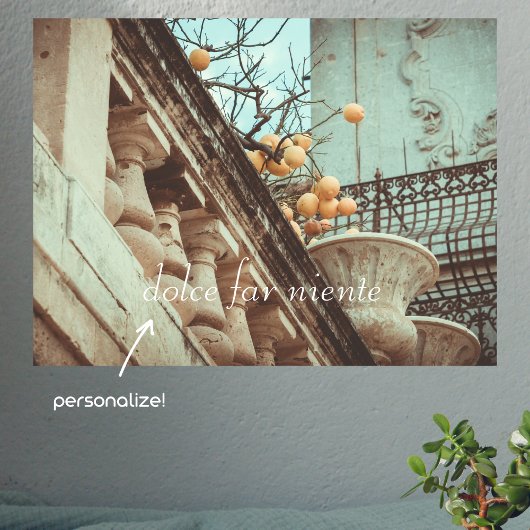 レモンツリーアンドオールド建物 ポスター