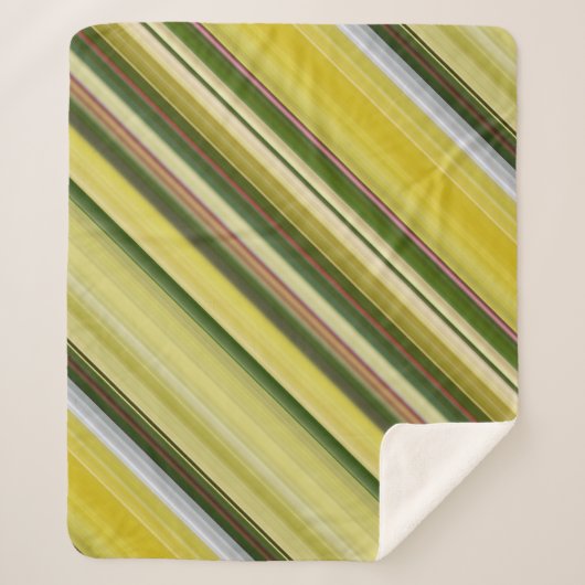 レモンツリーイエローアンドグリーンストライプ シェルパブランケット (正面)