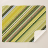 レモンツリーイエローアンドグリーンストライプ シェルパブランケット (正面(横))