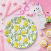 レモンツリーウォーターカラーフレッシュイエローシトラスピクニック ペーパープレート (パーティー)