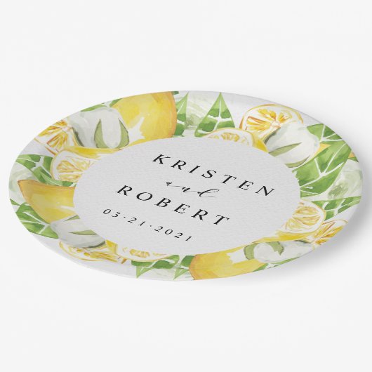 レモンツリーガーデン結婚フローラ紙プレート ペーパープレート (アングル)