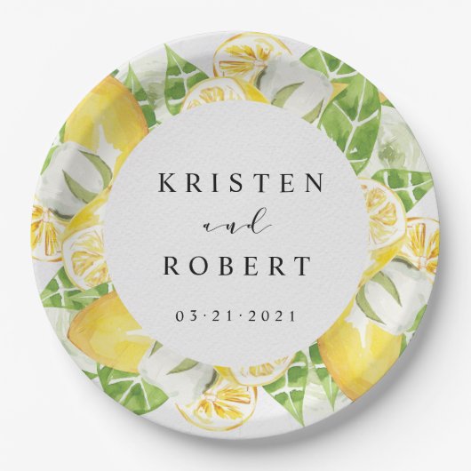 レモンツリーガーデン結婚フローラ紙プレート ペーパープレート (正面)