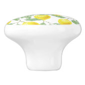 レモンツリーパターモノグラムのンイエローグリーンデコール セラミックノブ (側面)