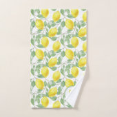 レモンツリーパターモノグラムのンイエローグリーンデコール バスタオルセット (ハンドタオル)