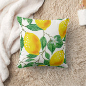 レモンツリーピロー、イエロー&グリーン クッション (ブランケット)