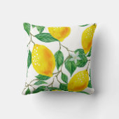 レモンツリーピロー、イエロー&グリーン クッション (裏面)
