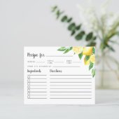 レモンツリーブライダルシャワーレシピカード (スタンド正面)