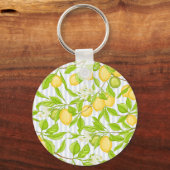 レモンツリーブランチストライプの：シームレスパターン キーホルダー (裏面)