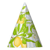 レモンツリーブランチストライプの：シームレスパターン パーティーハット (裏面)