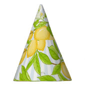 レモンツリーブランチストライプの：シームレスパターン パーティーハット (右)