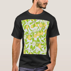 レモンツリーブランチストライプの:シームレスパターン Tシャツ