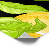 レモンツリーブランチヴィンテージイラストレーション ポスター (角)