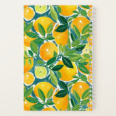 レモンツリーモノグラムイニシャルフレッシュカラフルおもしろい ノートブック (裏面)